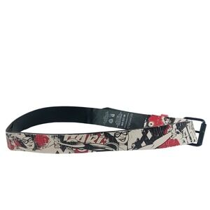 DC Comics Bioworld Harley Quinn Batman Graphic Belt Mens M 32-34 PEELING READ